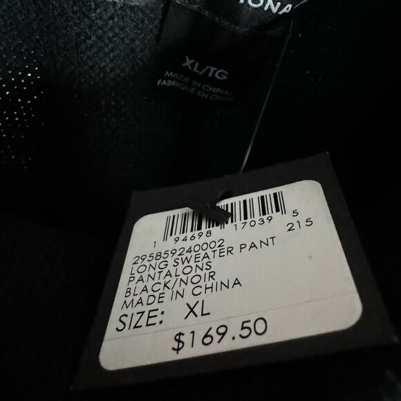 Club Monaco Black Long Wool Blend Knit Pull on Pants Stretch Casual Wardrobe XL - Picture 11 of 12